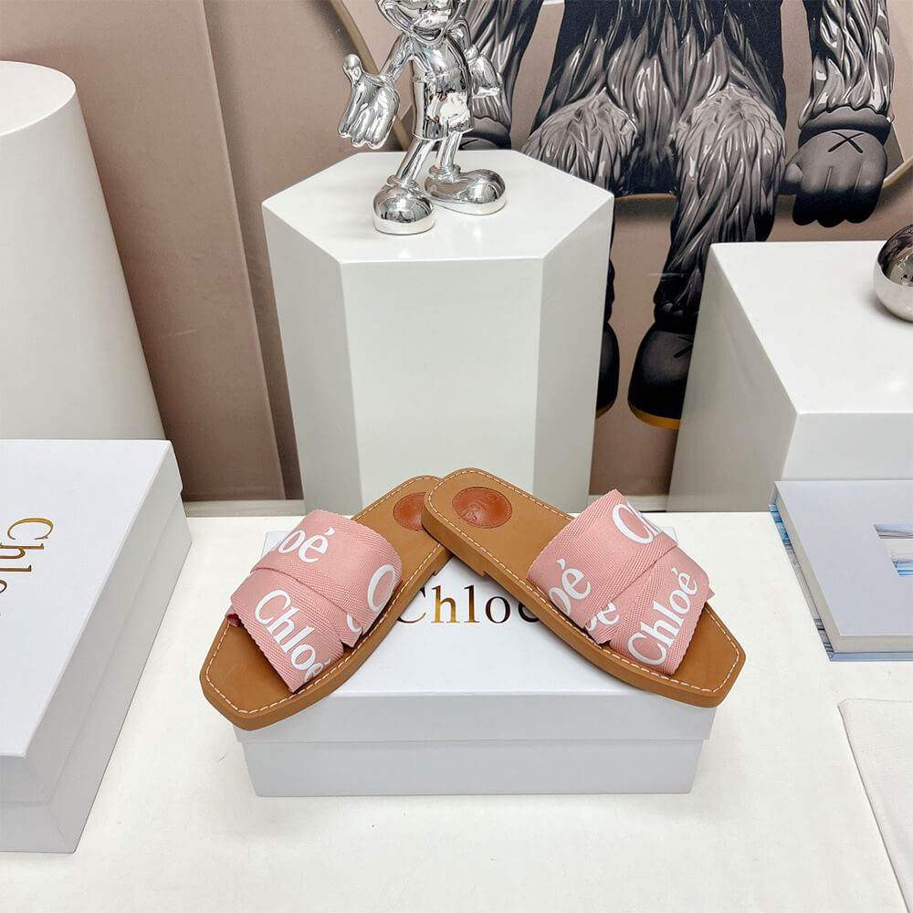 Ch10e woody logo-print canvas slides