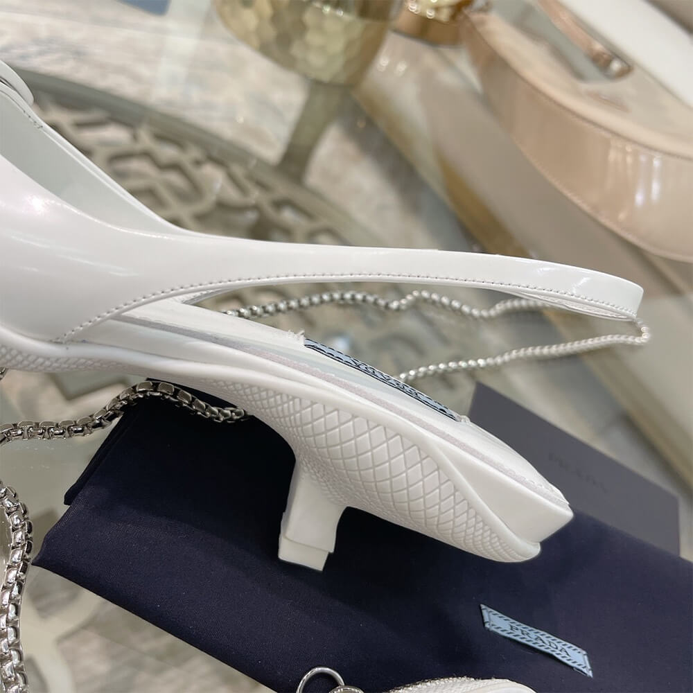 Pra*a Brushed Leather Slingback Pumps