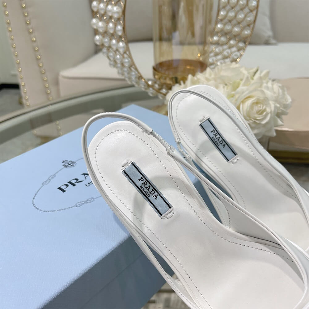 Pra*a Brushed Leather Slingback Pumps