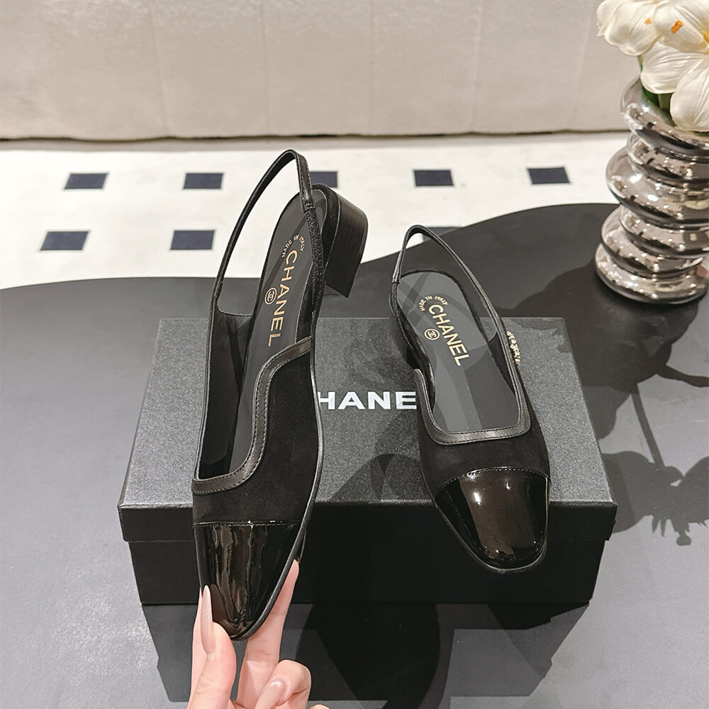 Ch**el D1am0nd Buckle Slingbacks