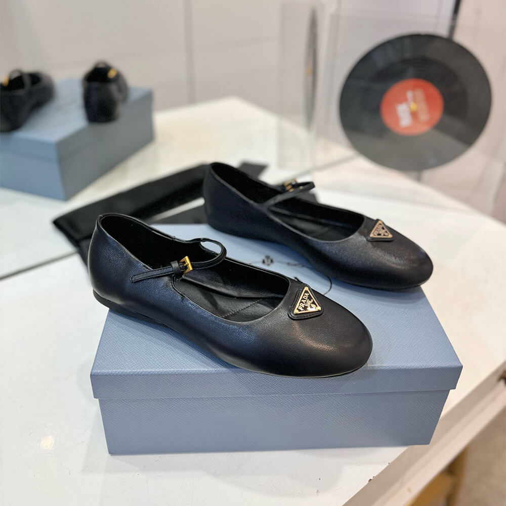 Pra*a Nappa leather ballerinas