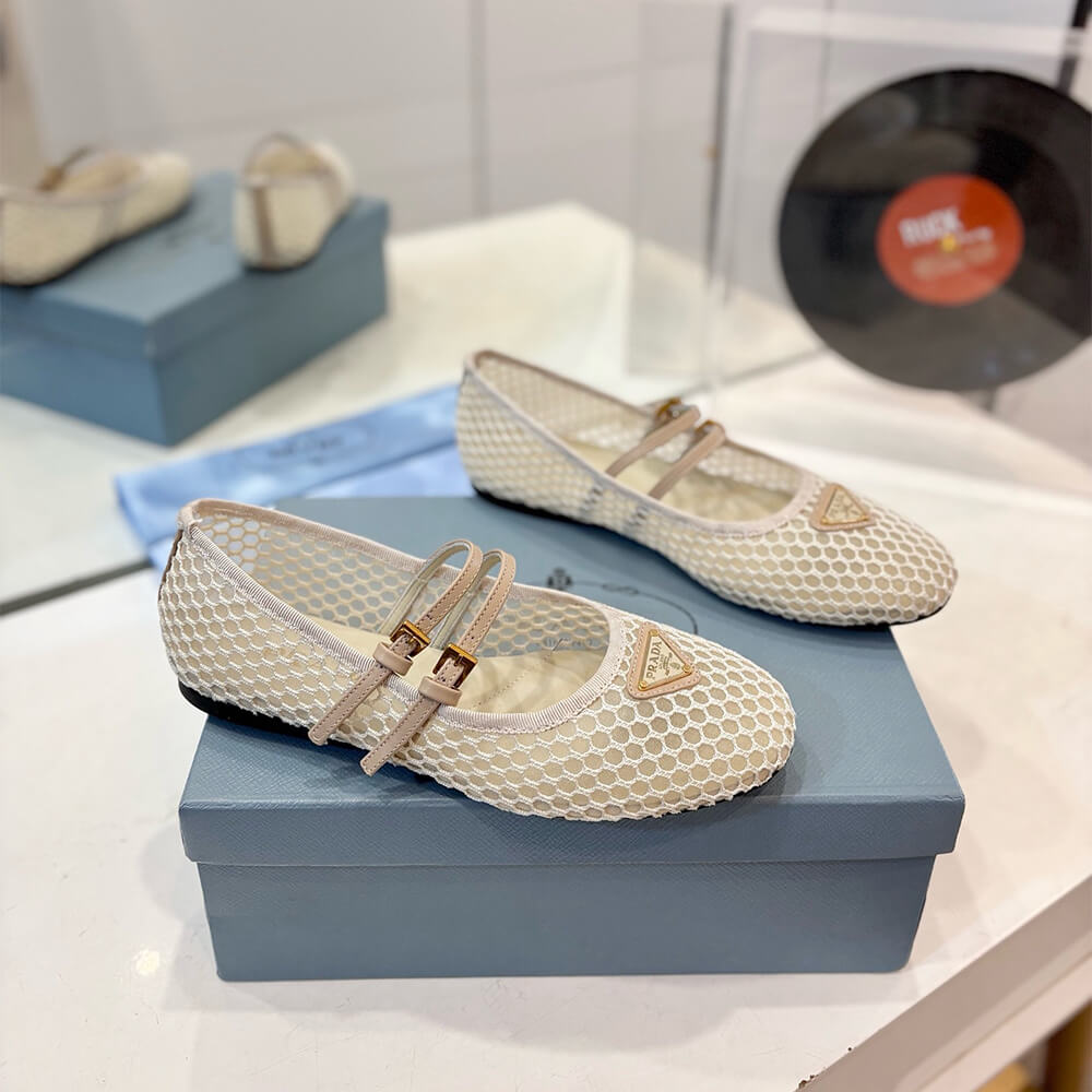 Pra*a Mesh fabric ballerinas