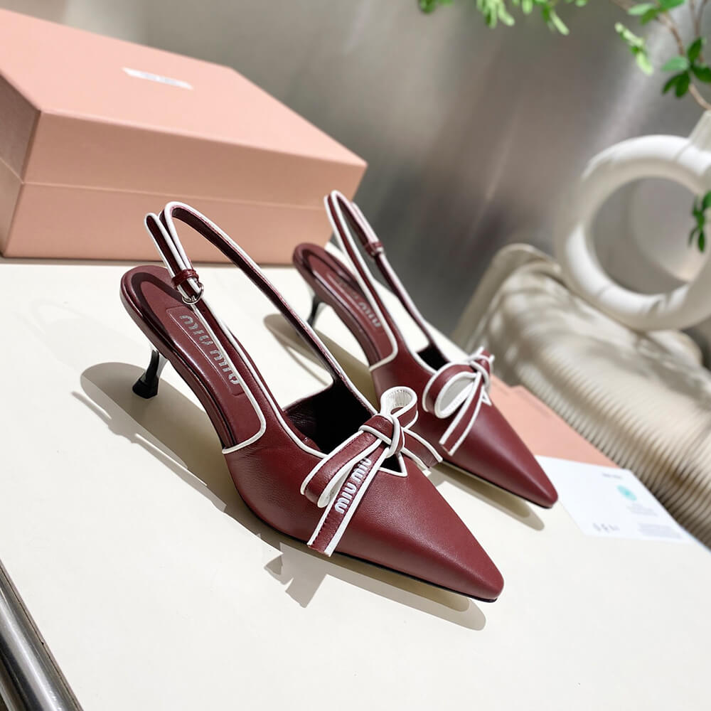 M1um1u Nappa leather slingback pumps