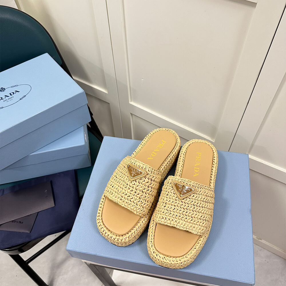 Pra*a Crochet flatform slides