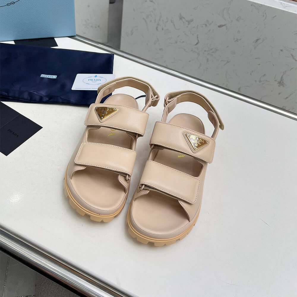 Pra*a Nappa leather sandals