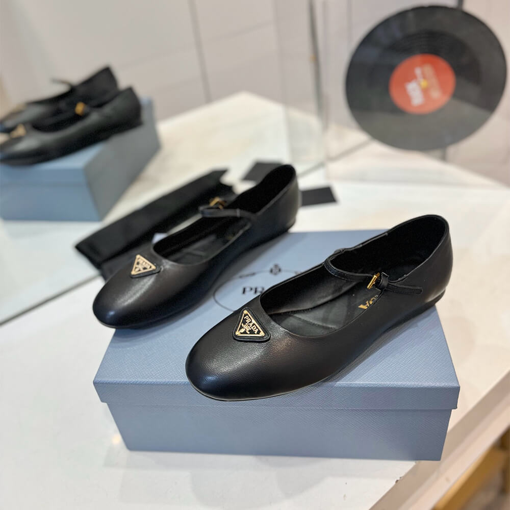 Pra*a Nappa leather ballerinas