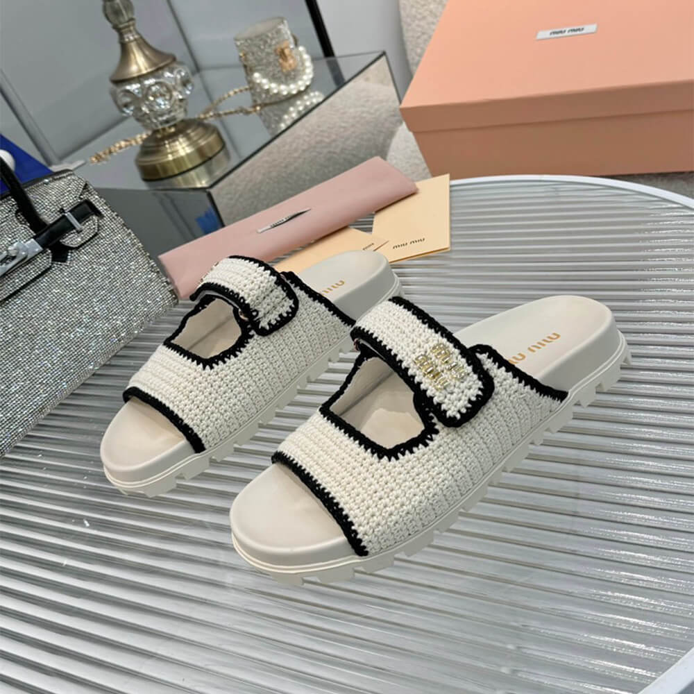 M1um1u Crochet knit slides