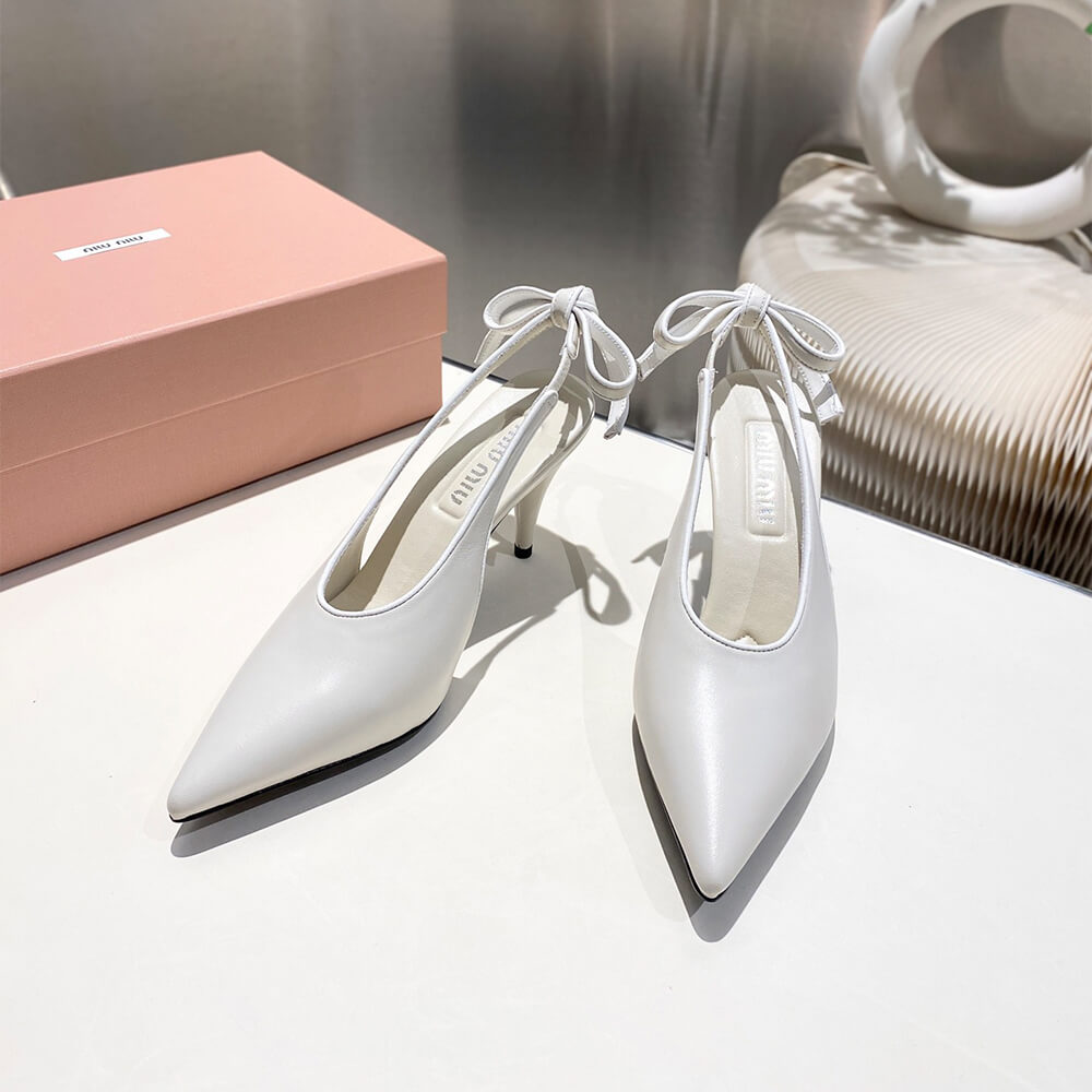 M1um1u Nappa leather slingback pumps