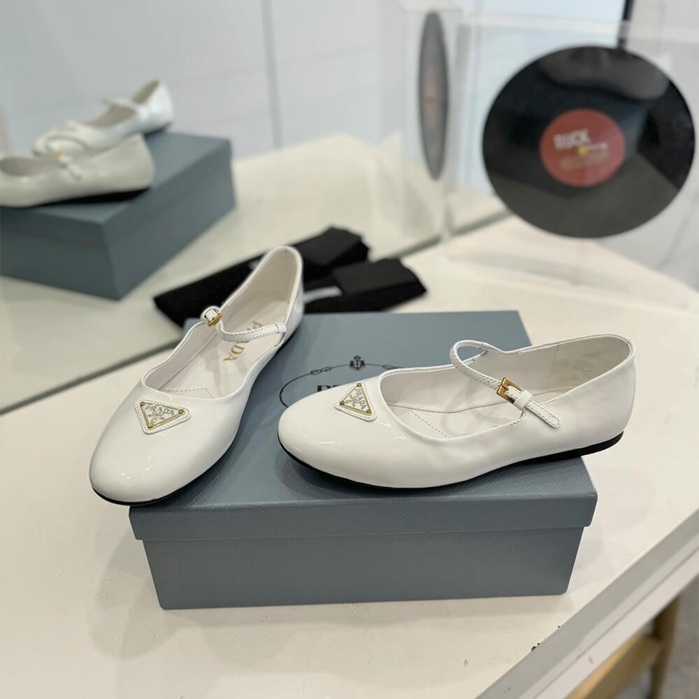 Pra*a Nappa leather ballerinas