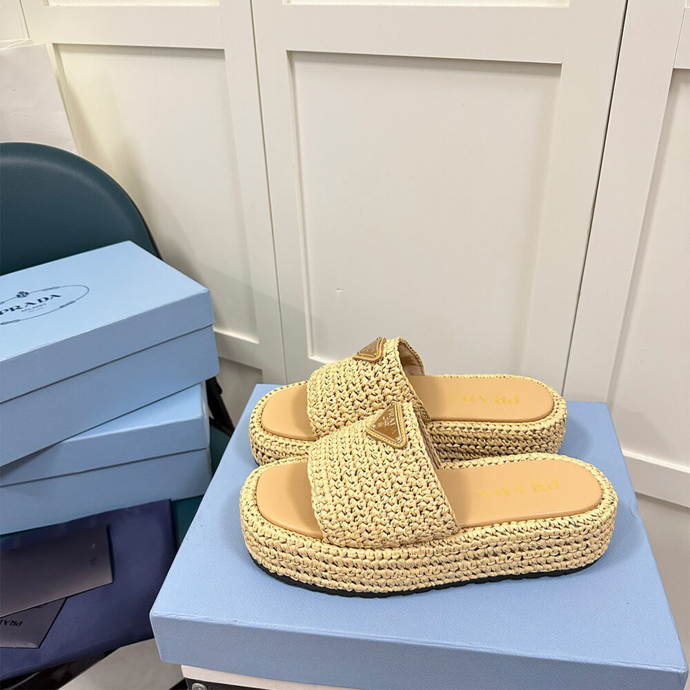 Pra*a Crochet flatform slides