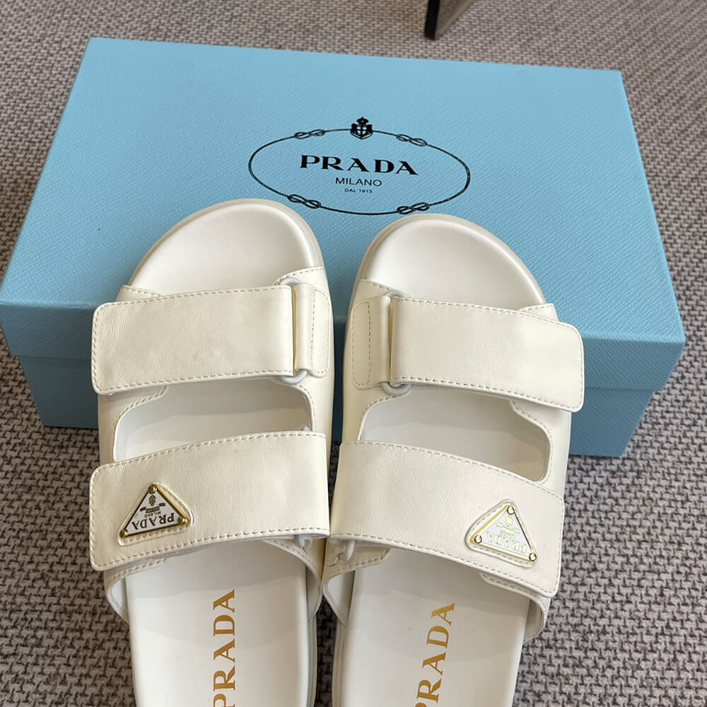Pra*a Nappa leather slides