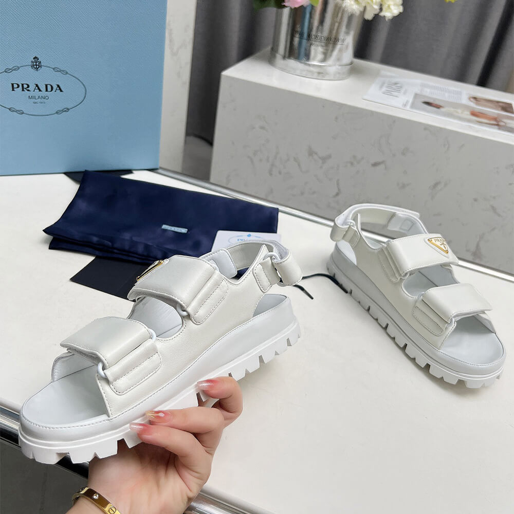 Pra*a Nappa leather sandals