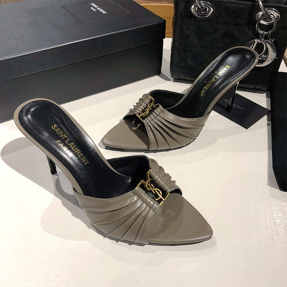 Y51  BABYLONE MULES IN SMOOTH LEATHER