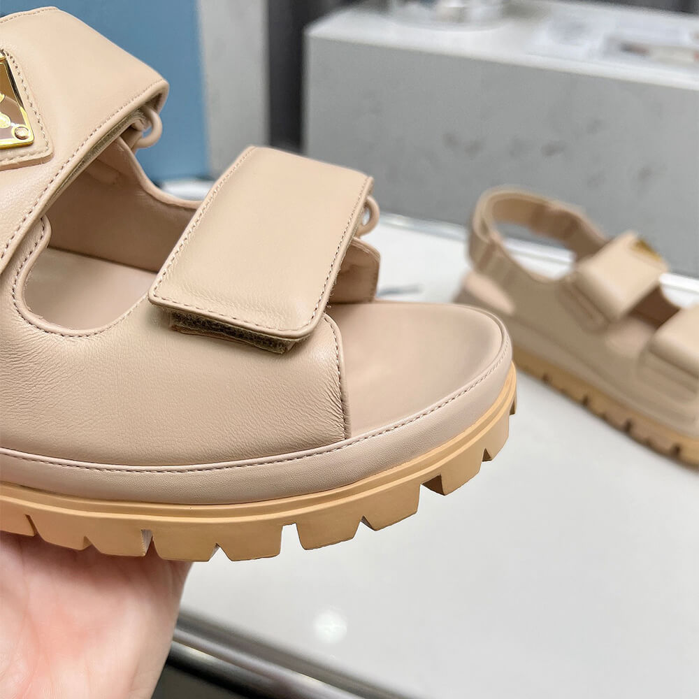 Pra*a Nappa leather sandals