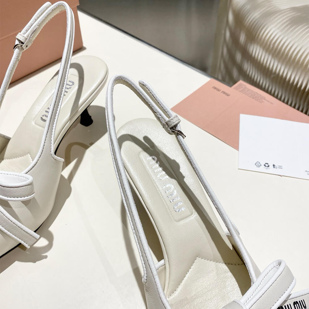 M1um1u Nappa leather slingback pumps