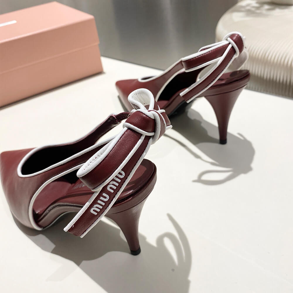 M1um1u Nappa leather slingback pumps