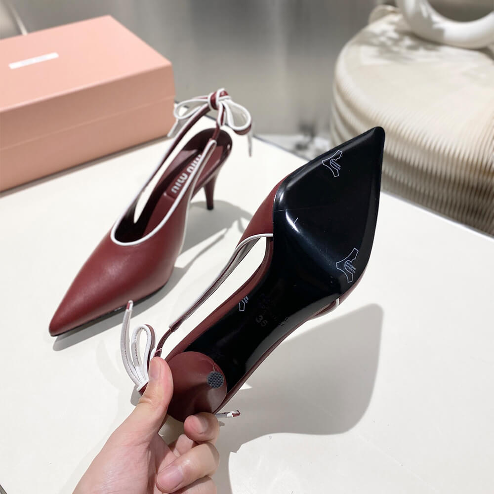 M1um1u Nappa leather slingback pumps