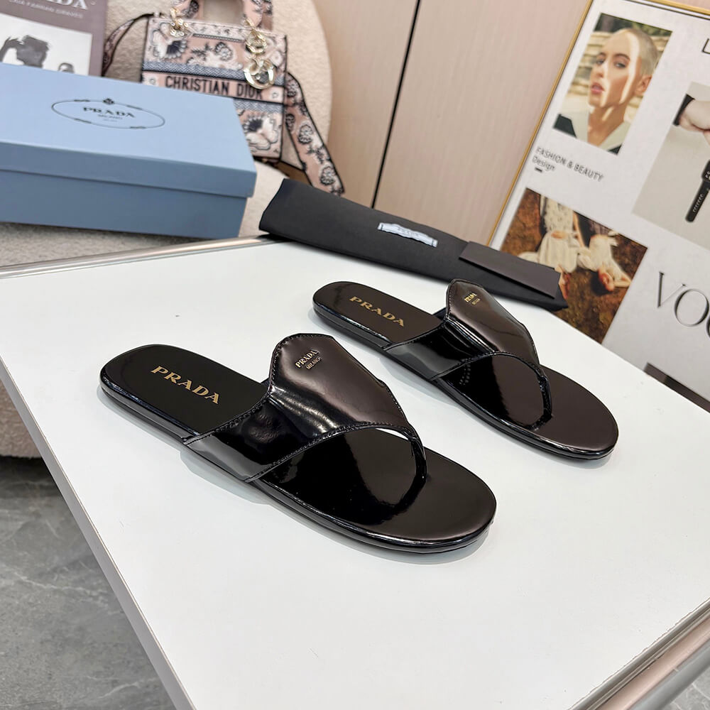 Pra*a Brushed leather thong sandals