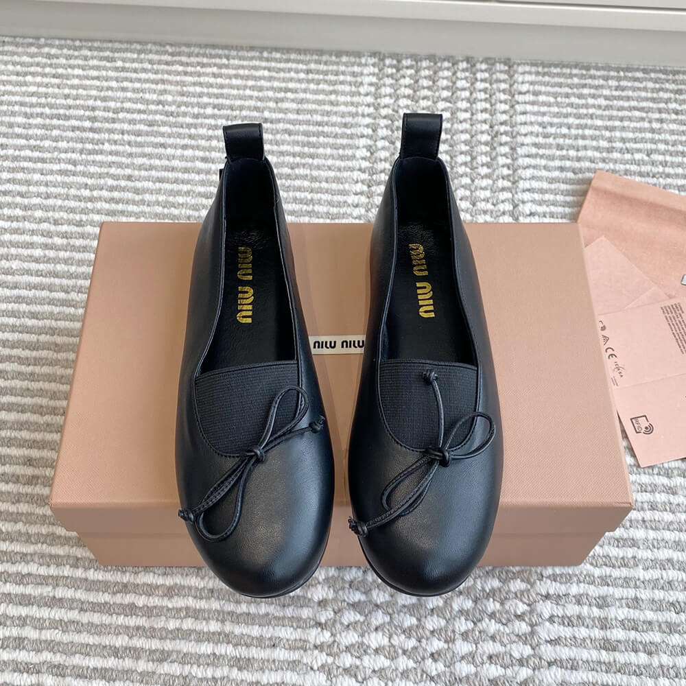 M1um1u ??lan nappa leather ballerinas