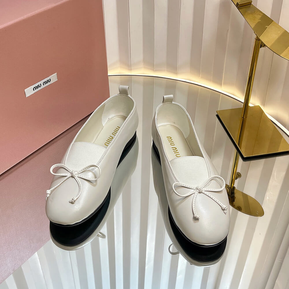 M1um1u ??lan nappa leather ballerinas