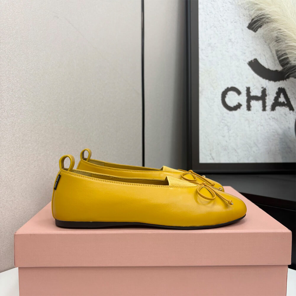M1um1u ??lan nappa leather ballerinas