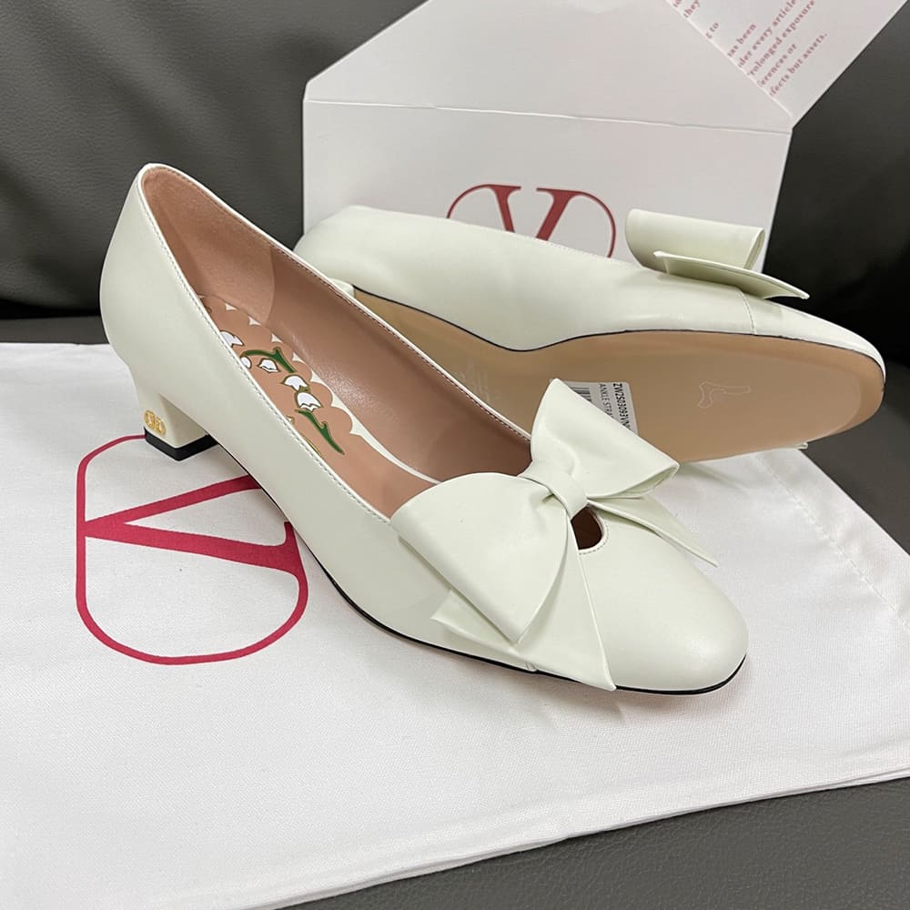 Va1e*ntin0 BOWOW sheepskin high heels (heel height 4.5 cm)