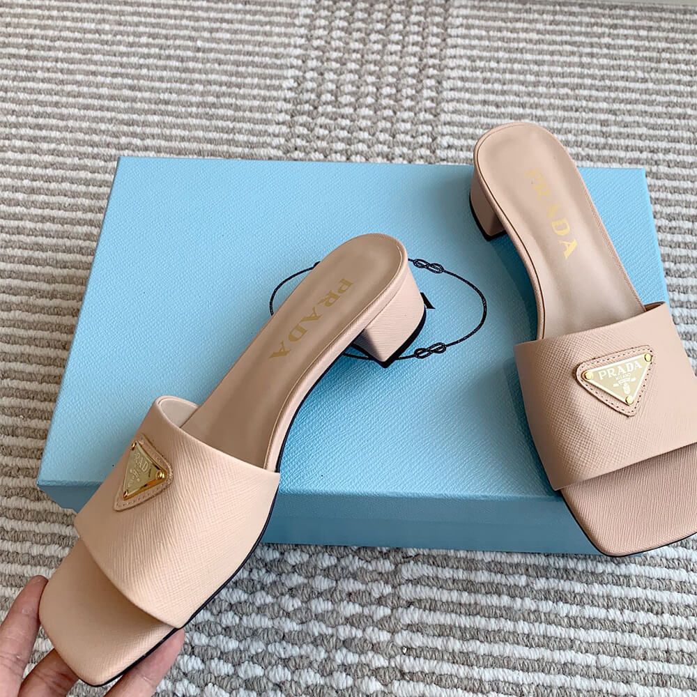 Pra*a Saffiano patent leather sandals