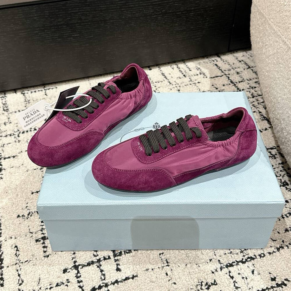 Pra*a Collapse Re-Nylon and suede sneakers