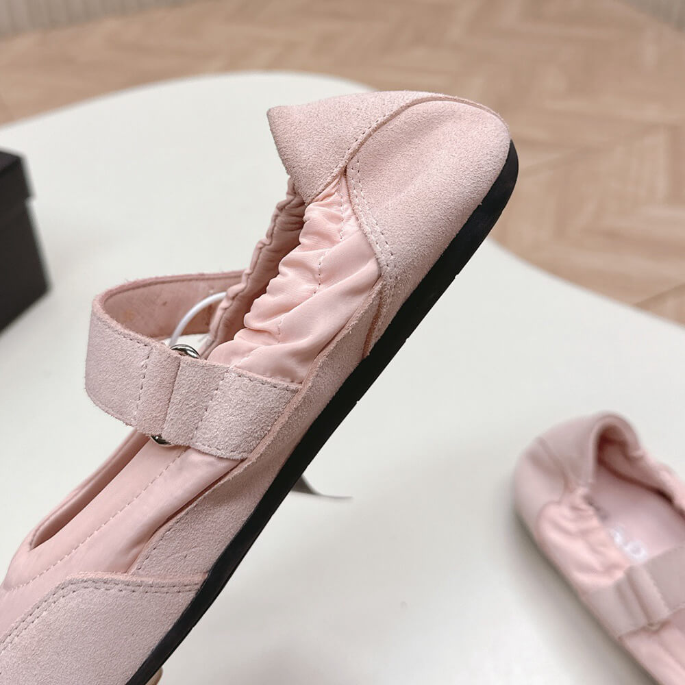 Pra*a Re-Nylon and suede ballet flats