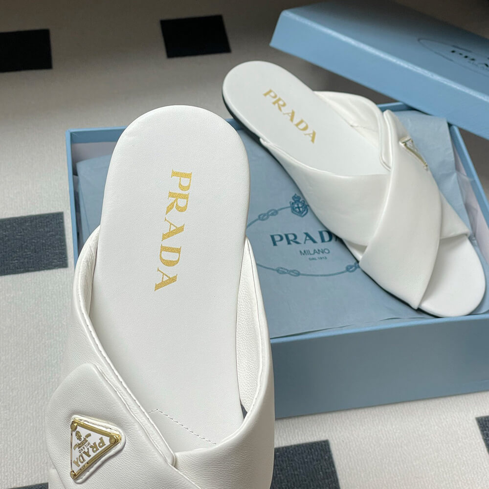 Pra*a Padded nappa leather slides