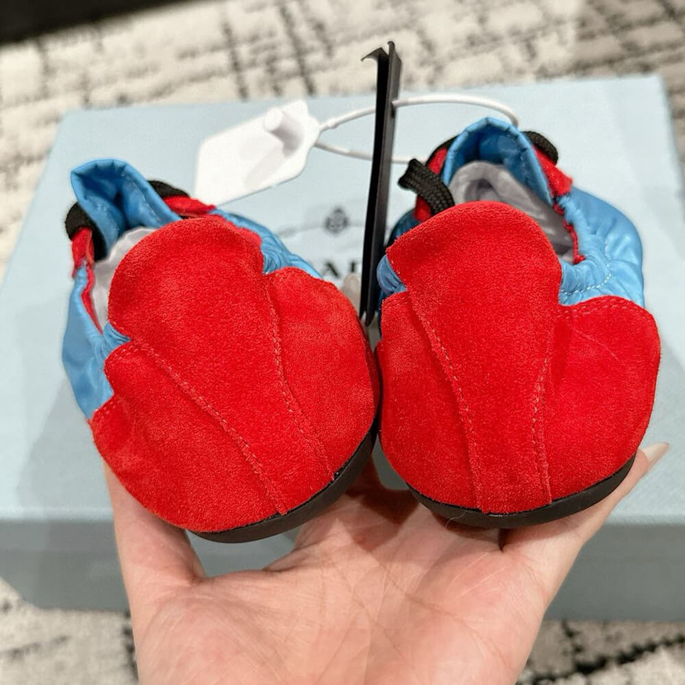 Pra*a Collapse Re-Nylon and suede elasticized sneakers