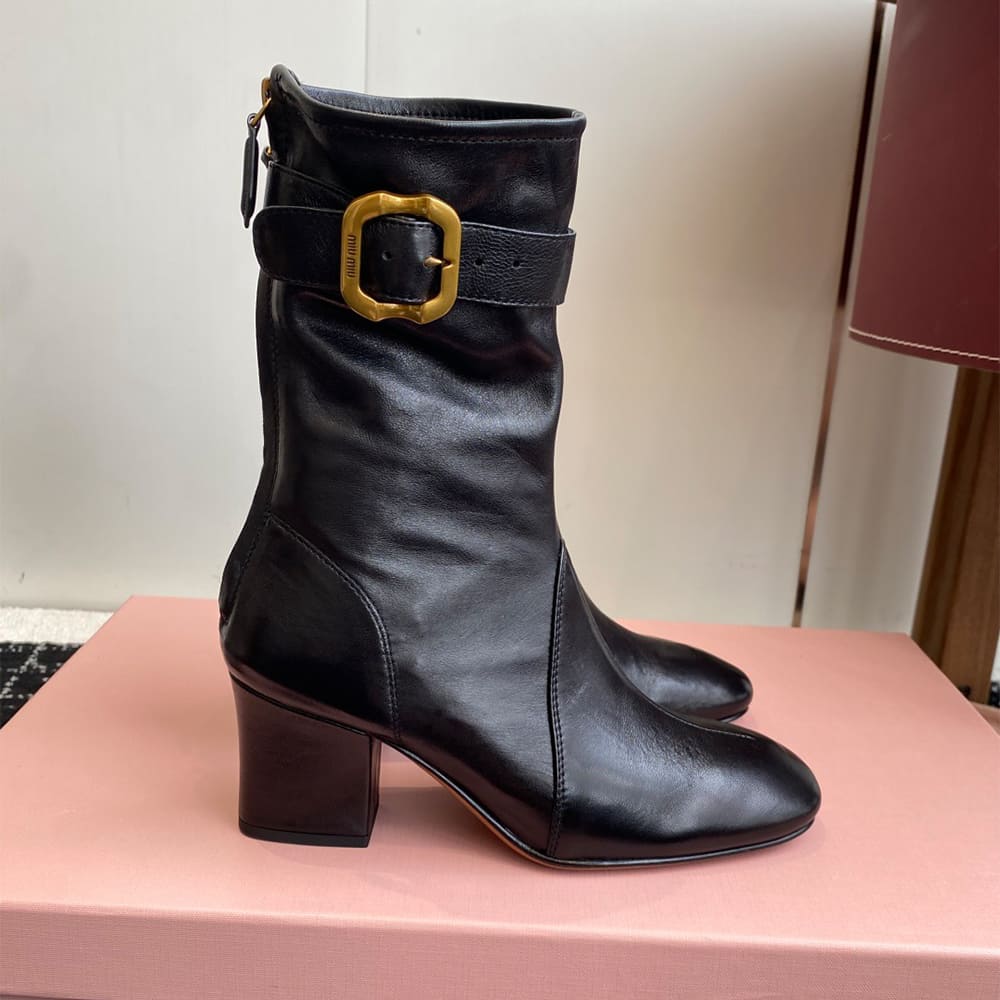 M1um1u Nappa leather booties