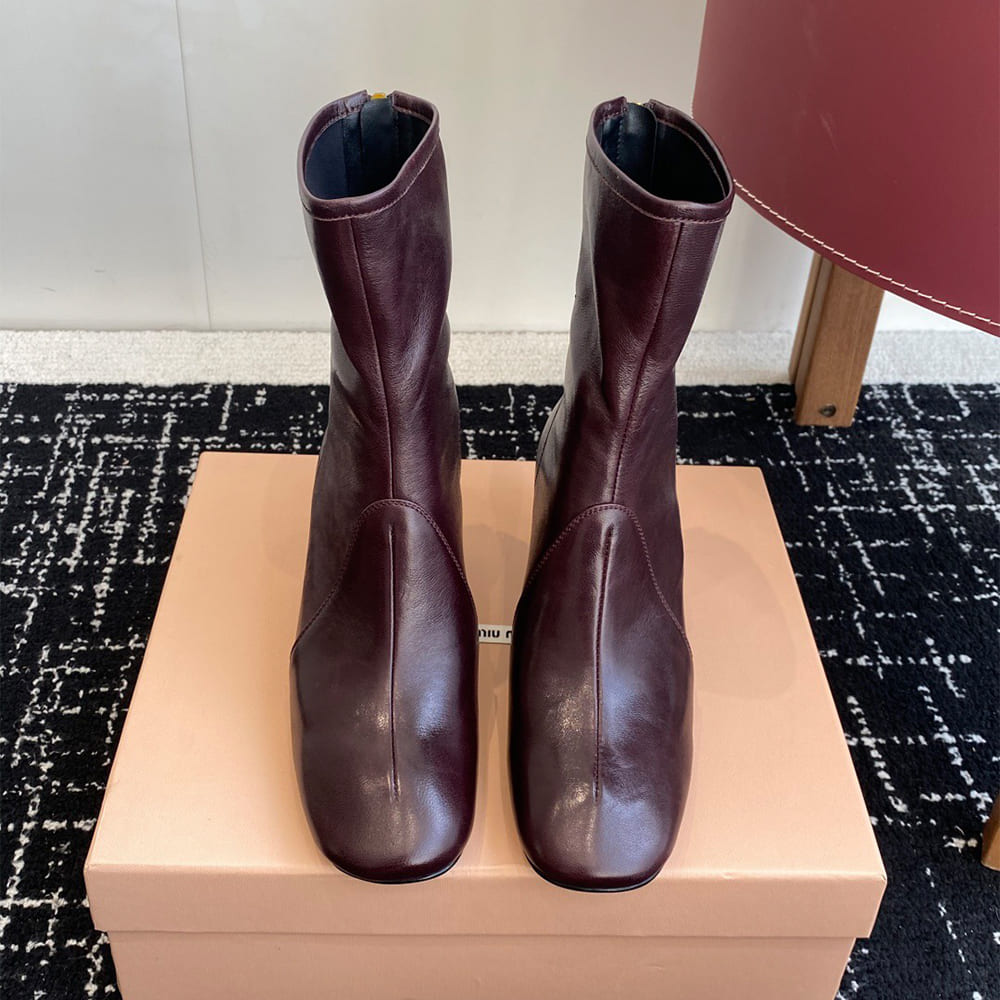 M1um1u Nappa leather booties