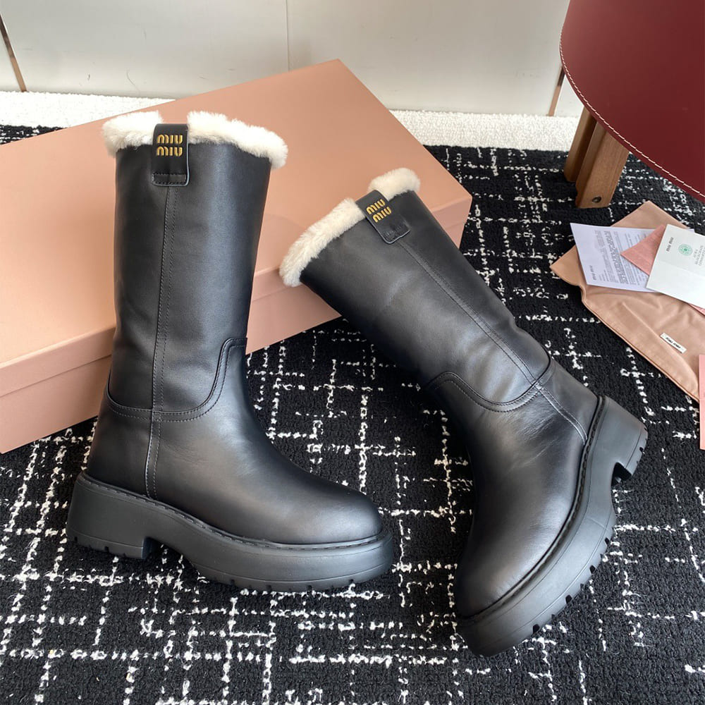M1um1u fumé leather boots