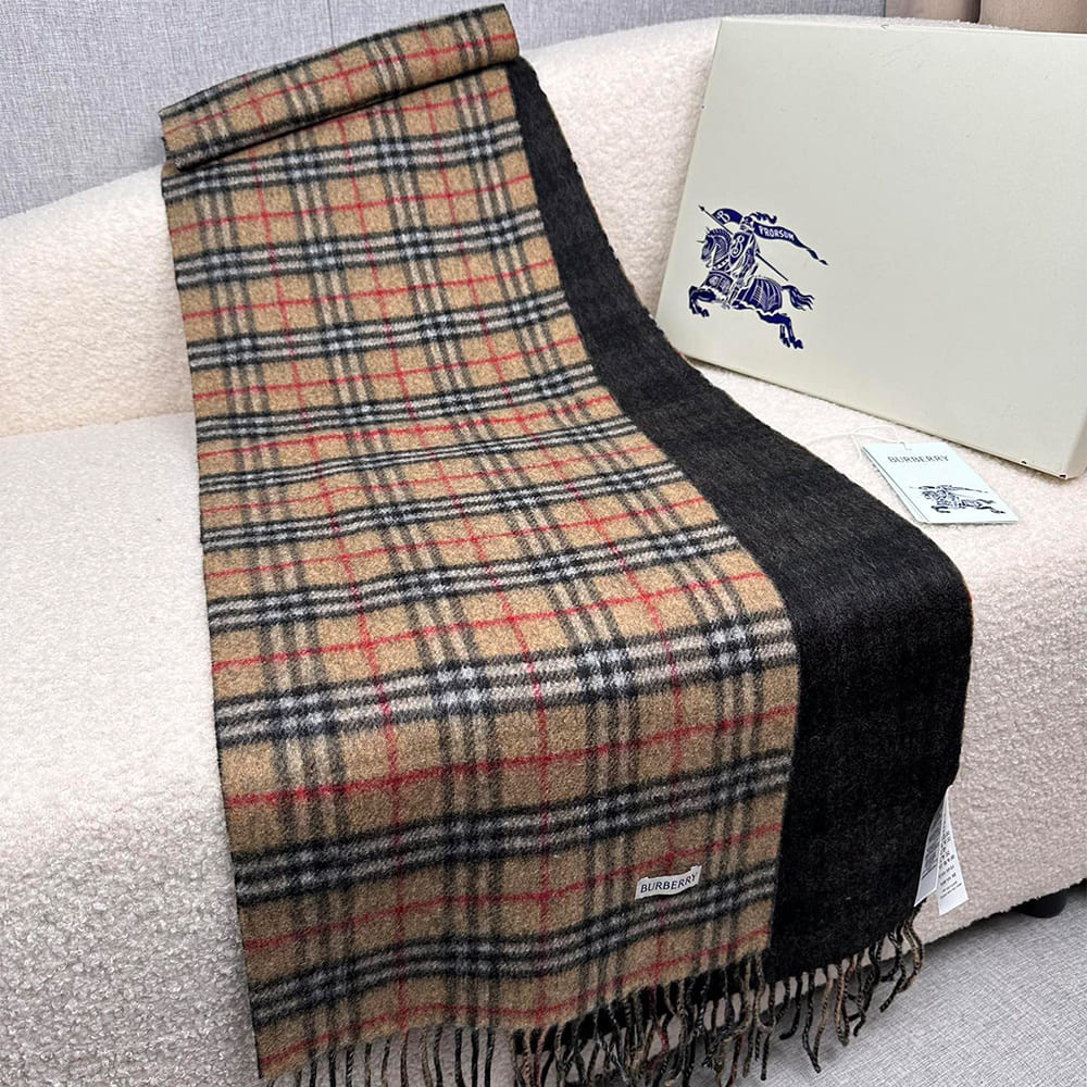 Bv*b*rry Check Cashmere Scarf