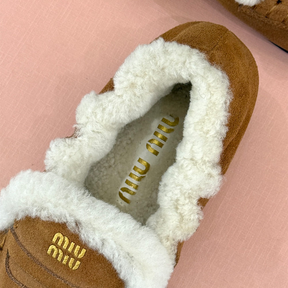 M1um1u Ruches suede loafers