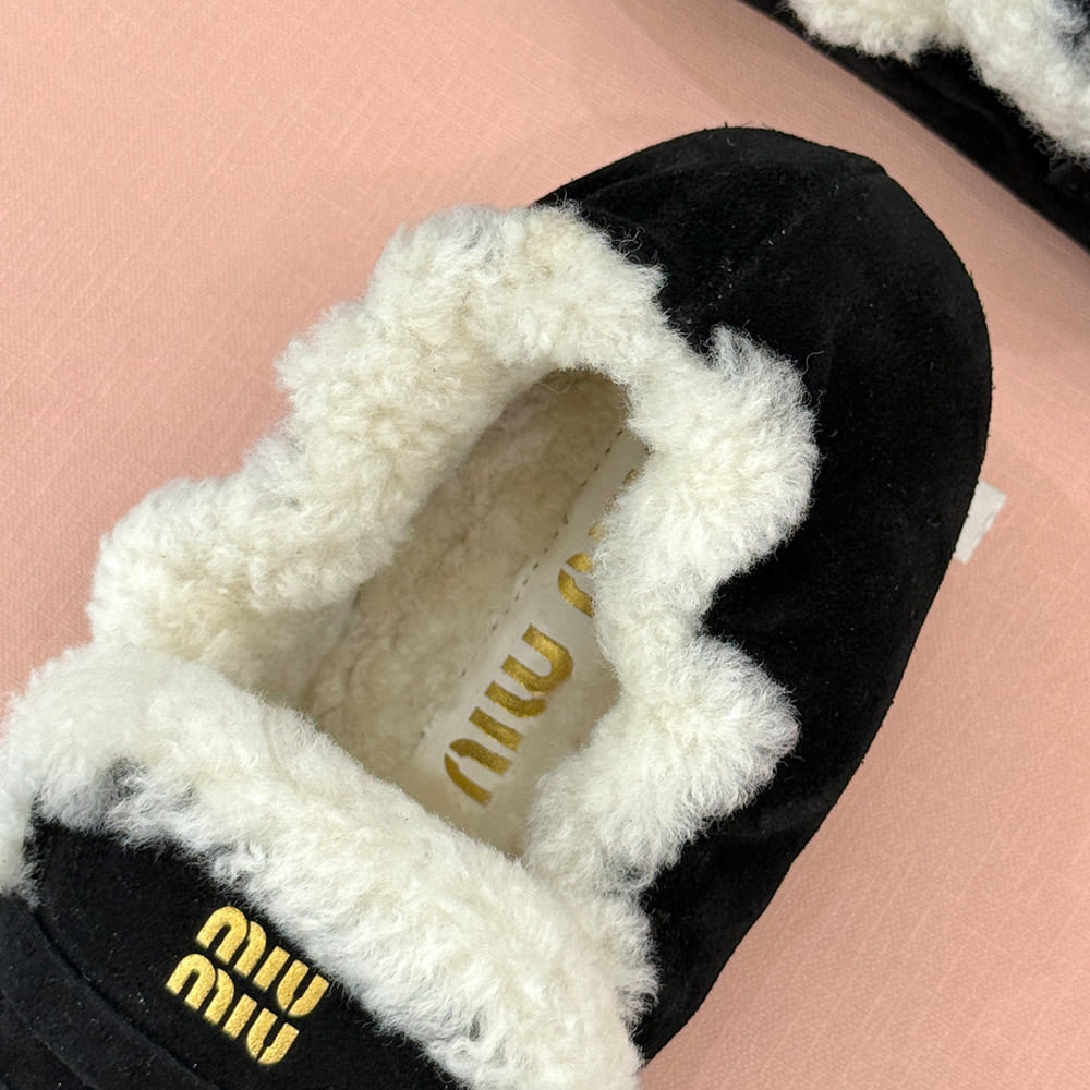 M1um1u Ruches suede loafers