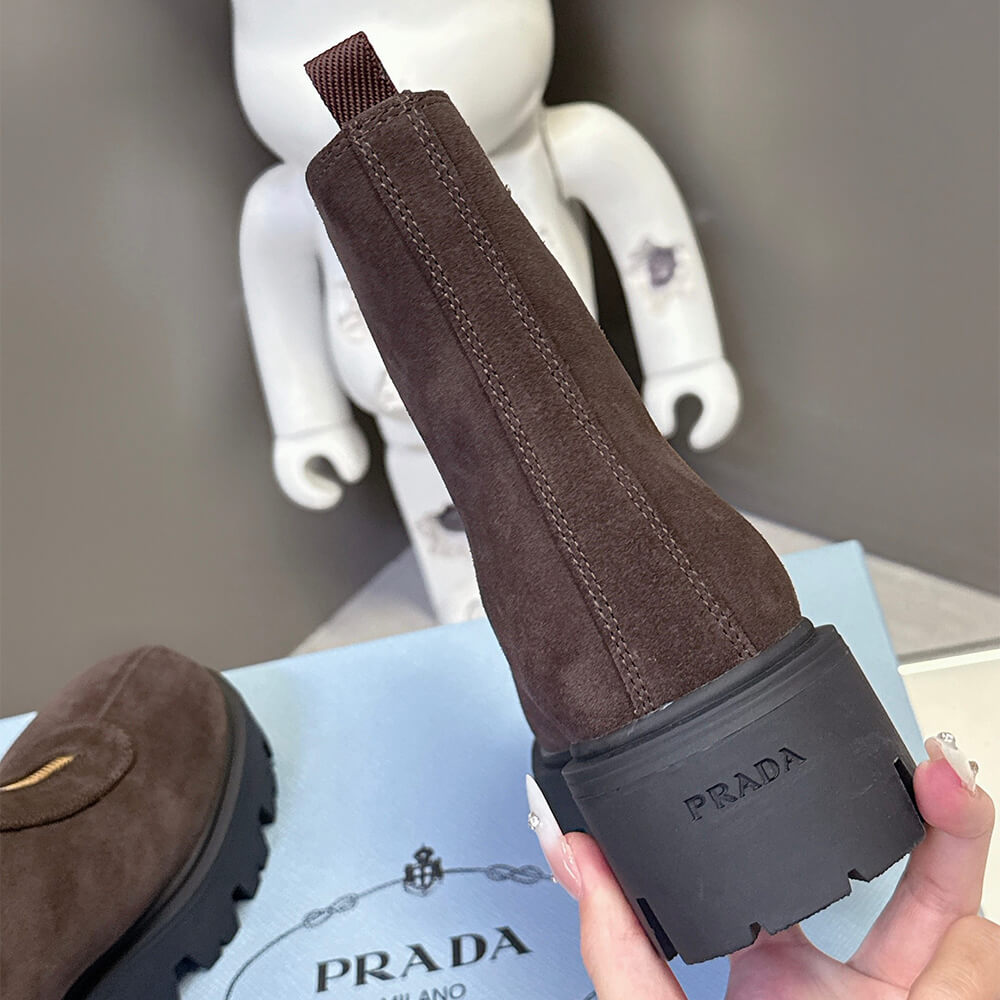 Pra*a Suede booties with zip