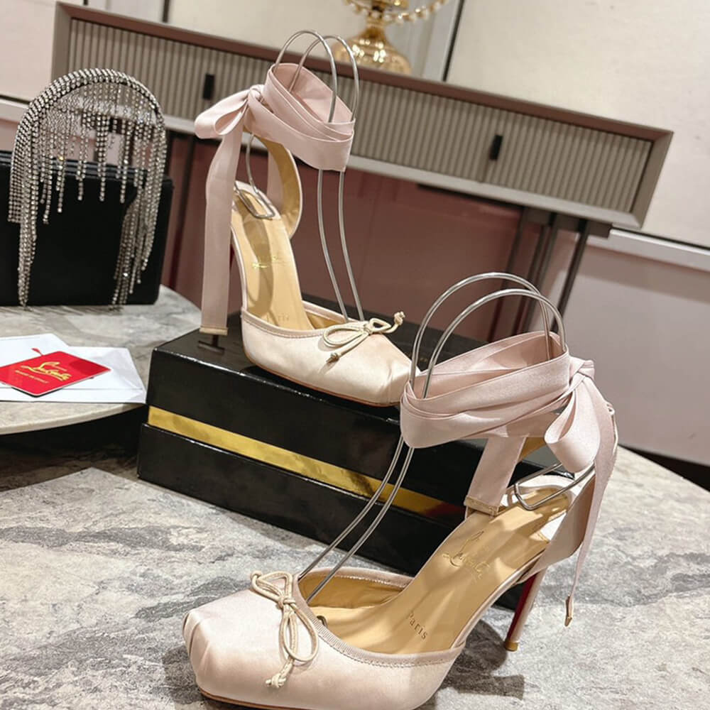 Louboutin Cassia 100cm satin pumps