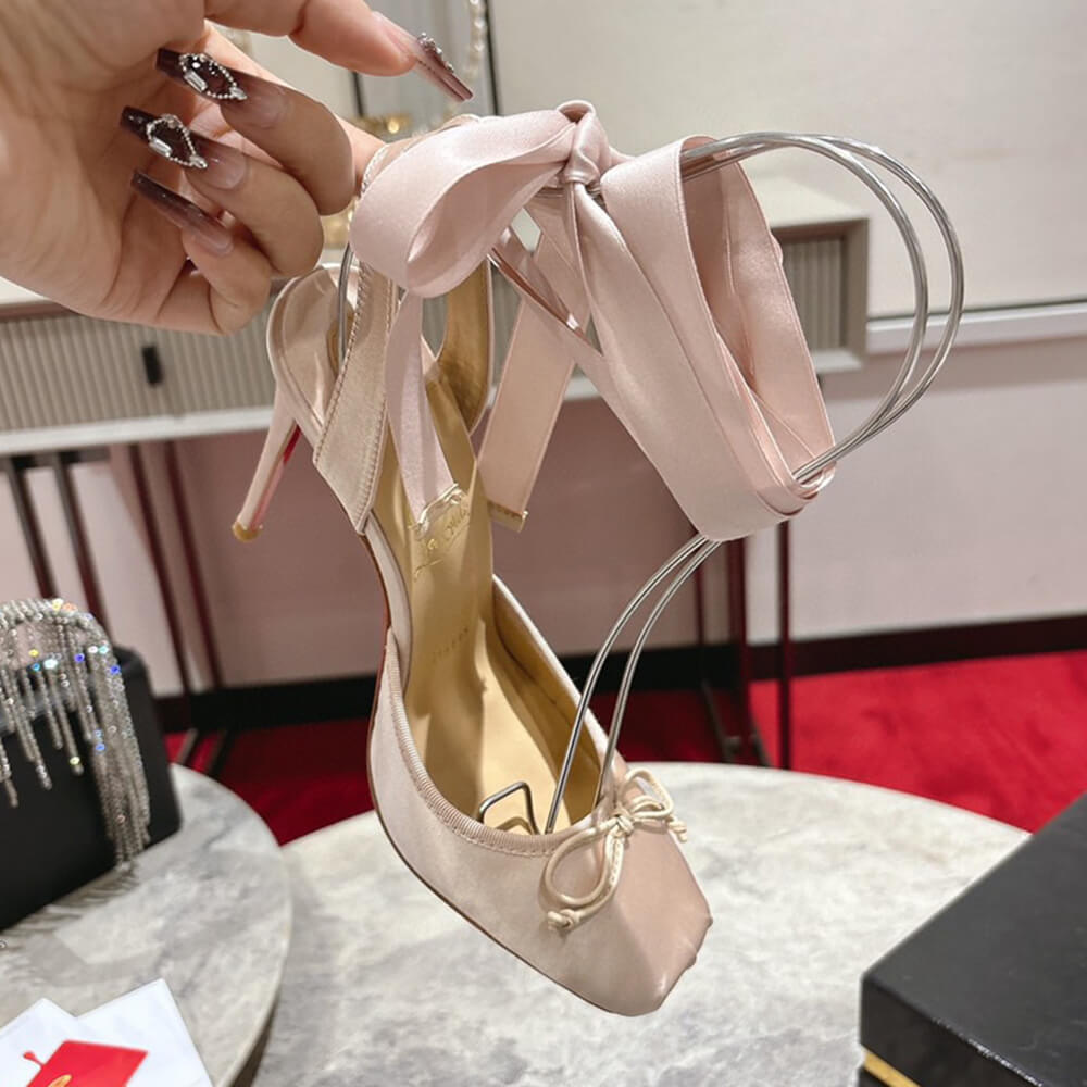 Louboutin Cassia 100cm satin pumps