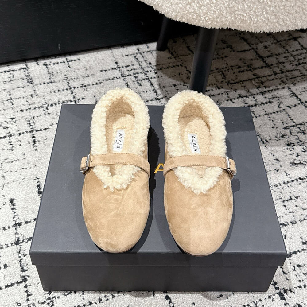 A1a1a shearling ballet flats