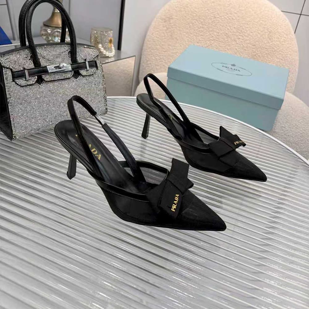 Pra*a Mesh slingback pumps