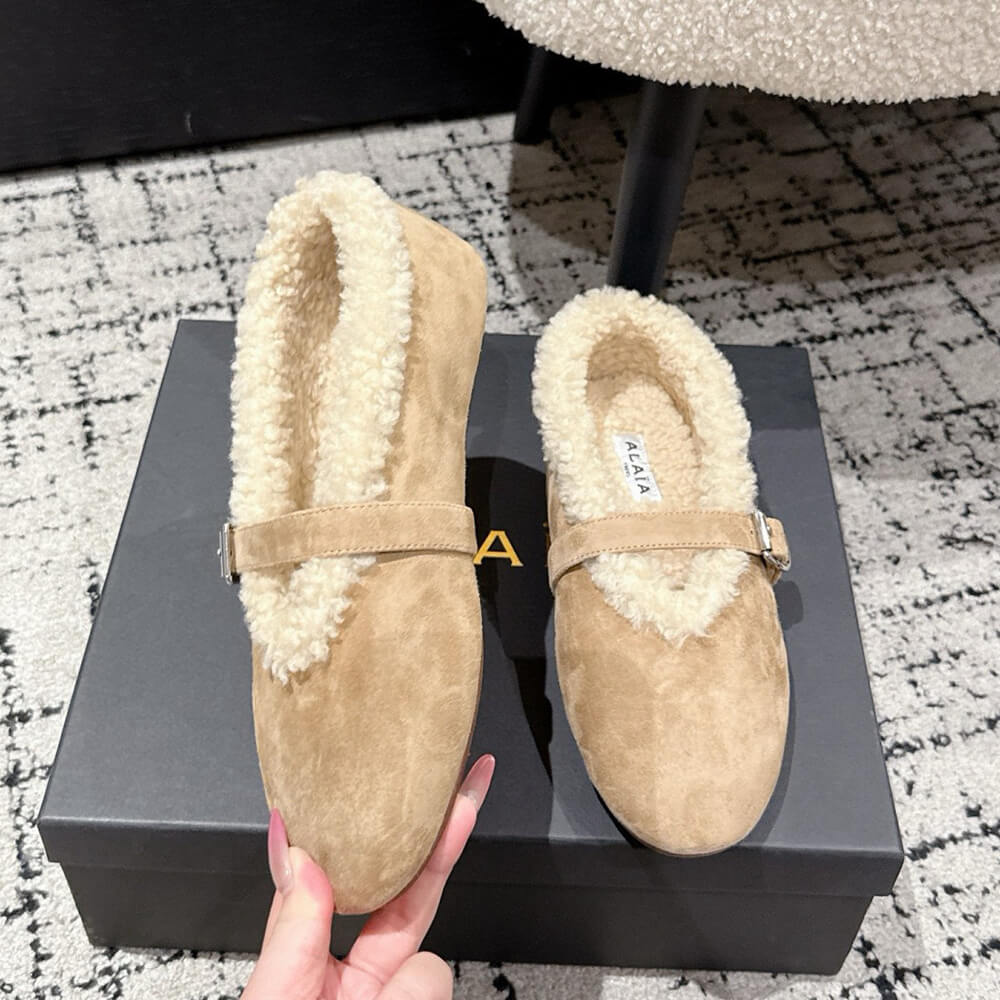 A1a1a shearling ballet flats