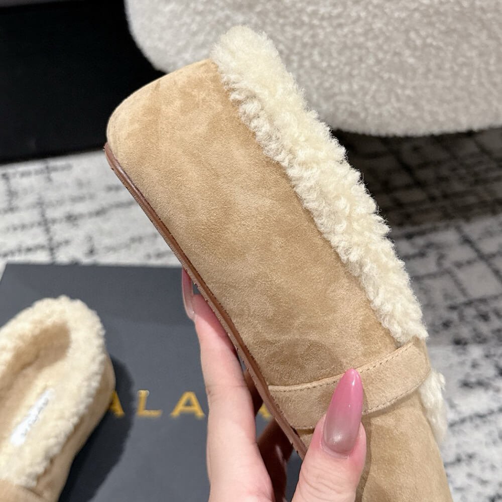 A1a1a shearling ballet flats