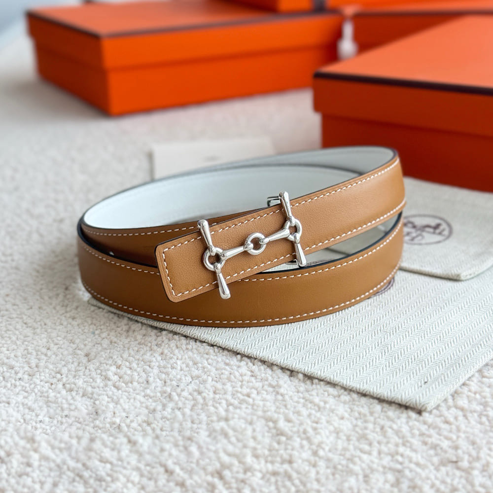 H**me5 H Equestre belt buckle & Reversible leather strap 24 mm