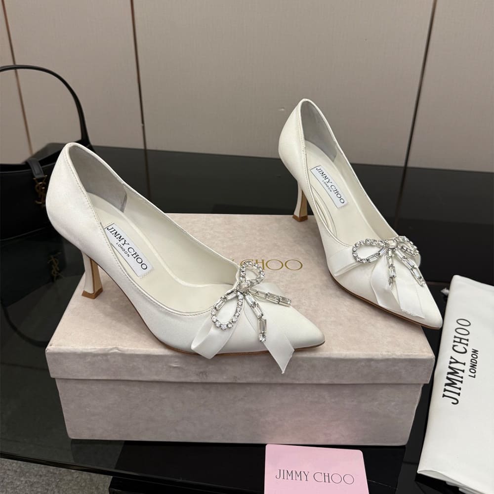 J1m*y Ch00 Crystal-Embellished Satin Pumps (EU SIZE 35-43)