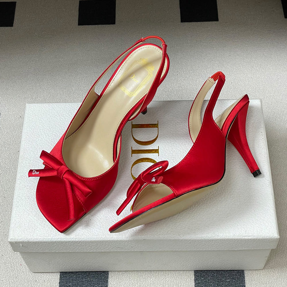 D10r Bow Heeled Slingback Sandal (EU SIZE 35-42)