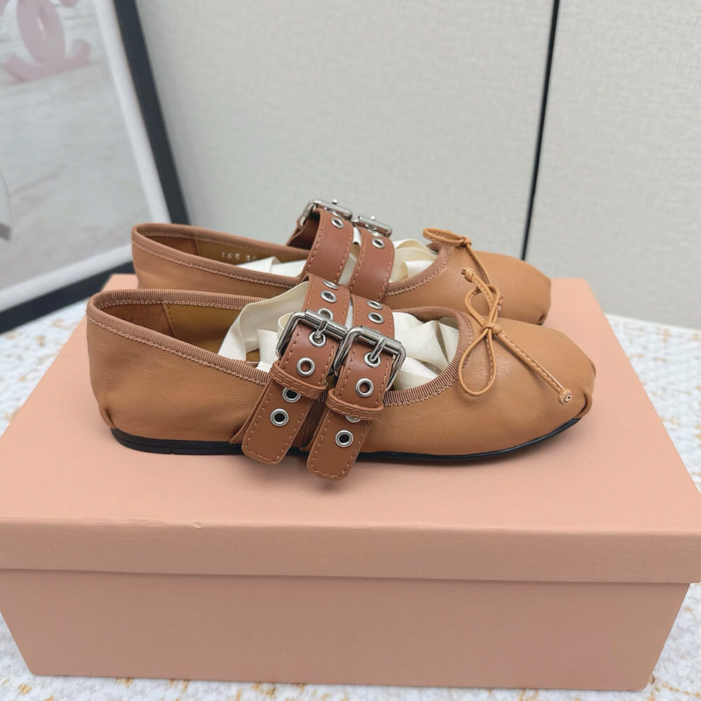 M1um1u Nappa and calf leather ballerinas (EU SIZE 35-40)