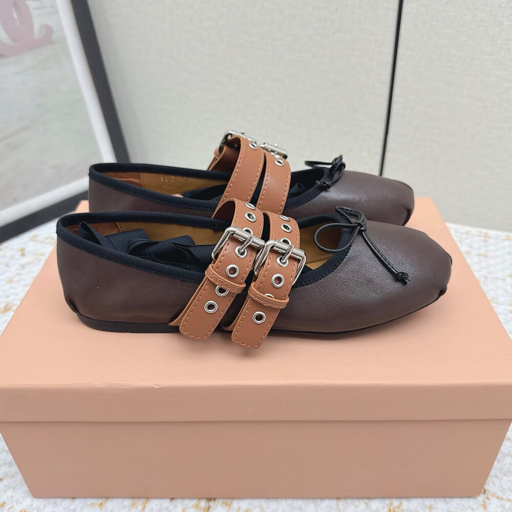 M1um1u Nappa and calf leather ballerinas (EU SIZE 35-40)