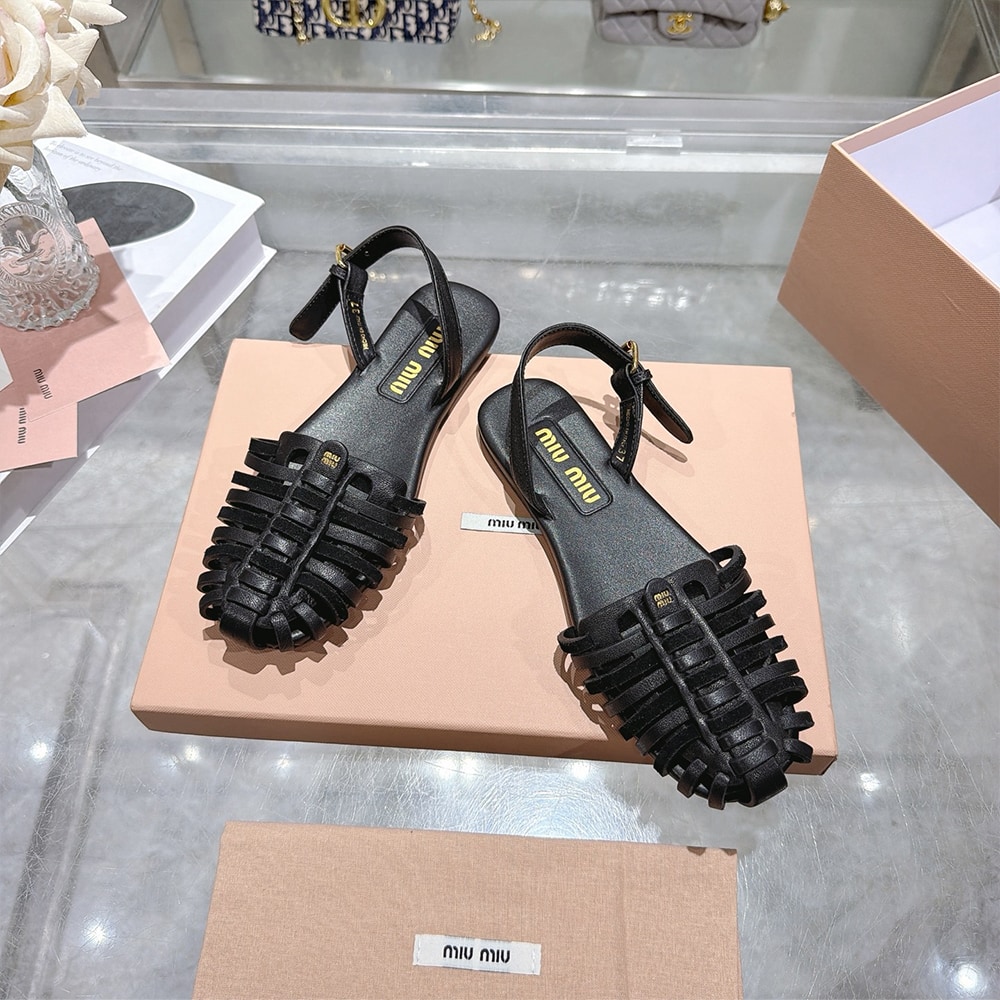 M1um1u Nappa and suede leather sandals (EU SIZE 35-40)